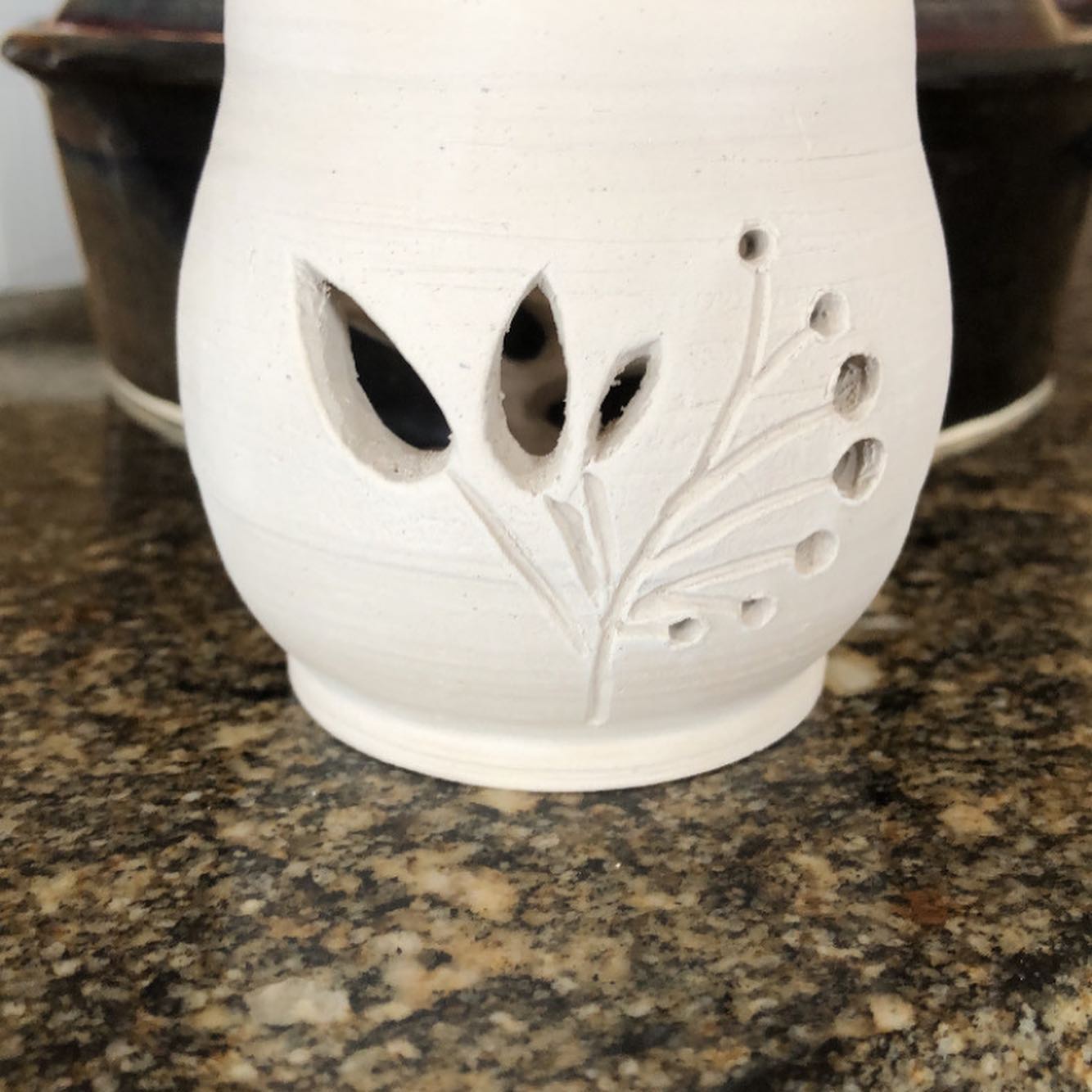 Lavender and bee pottery bowl